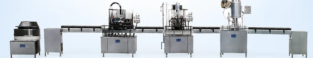 Automatic filling plant line for 0.5 and 1.5 litre bottles