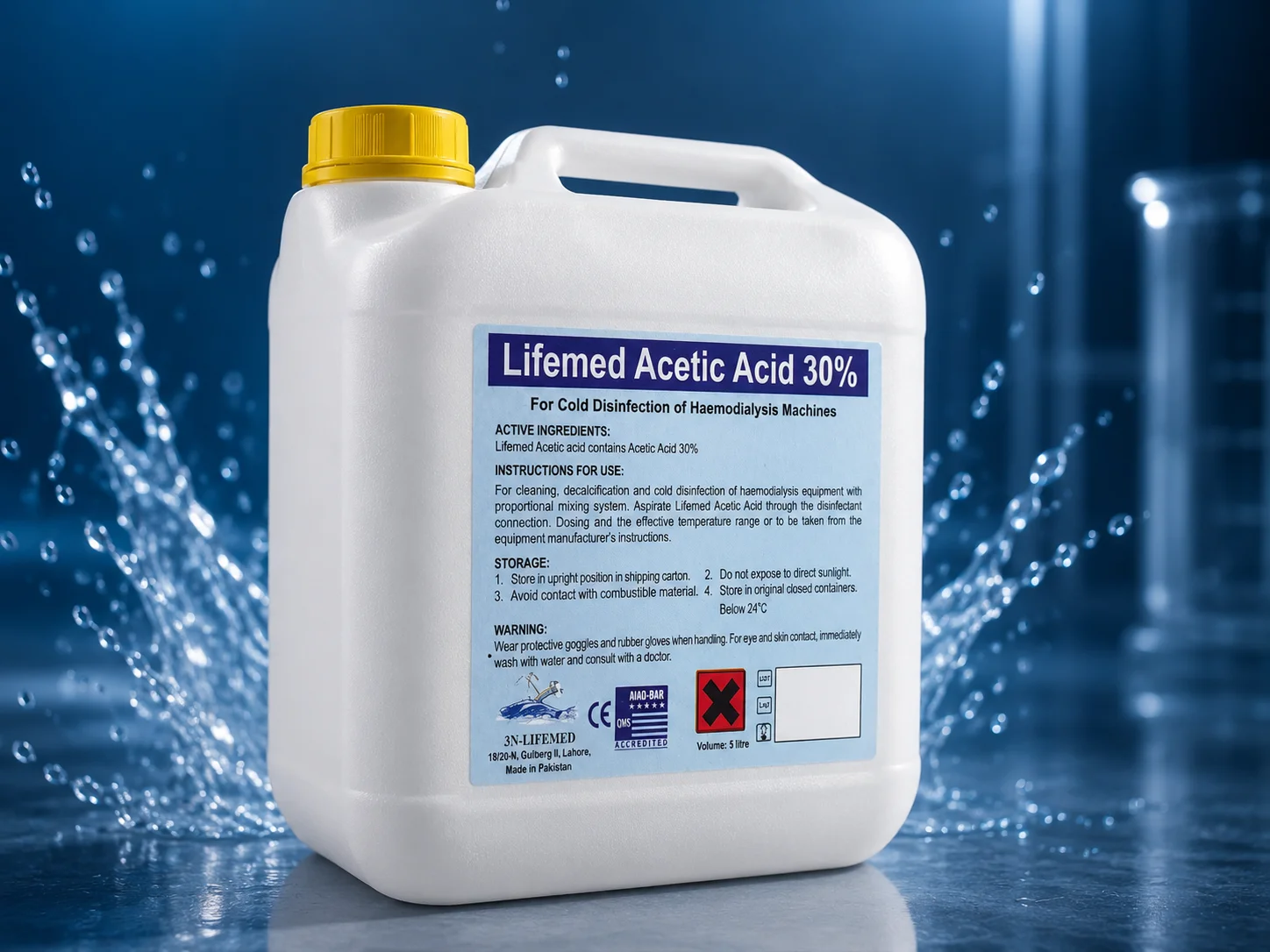LIFEMED Acetic Acid 30% container, 5 litre